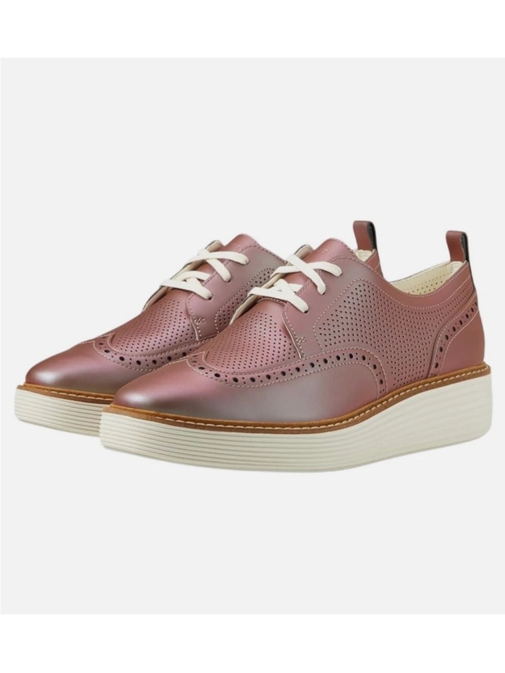 NIB $188 Cole Haan ØriginalGrand Platform Wingtip Oxford Size 10B